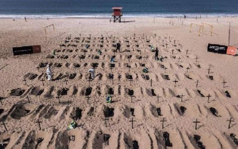 100 قبر على شاطئ.. آخر  إحتجاجات كورونا