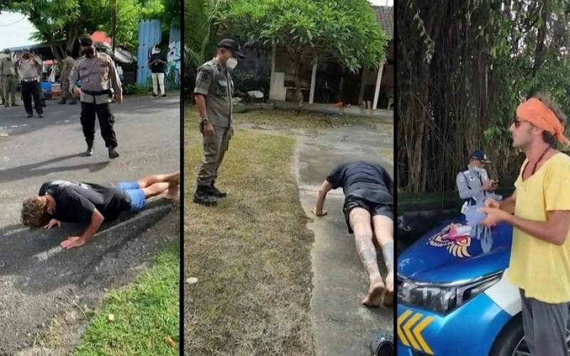 عقوبة غريبة للسياح الذين يتجولون بلا كمامة في جزيرة بالي الإندونيسية 