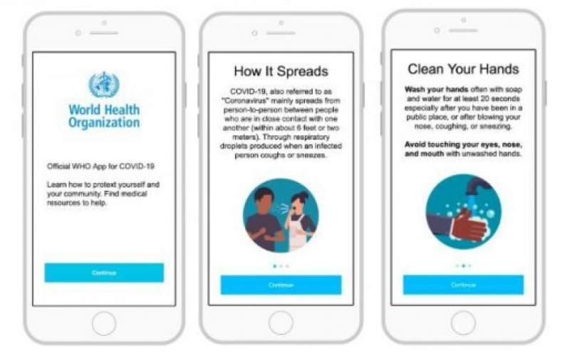 تطبيق رسمي لمنظمة الصحة العالمية حول كورونا